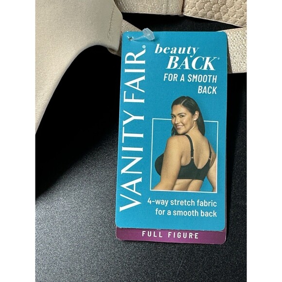 Vanity Fair Full Figure Style 76380 Beige Wired Bra Size 38DDD Brand New - Picture 3 of 7